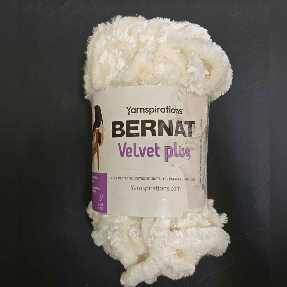 Bernat Velvet Plus Yarn in Cream
